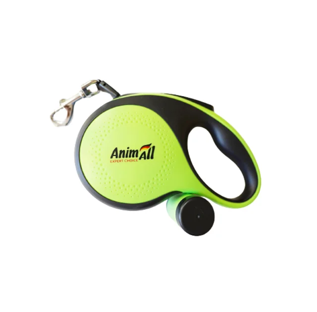 Повідець-рулетка AnimAll з диспенсером, для собак вагою до 50 кг, 8 м, зелена