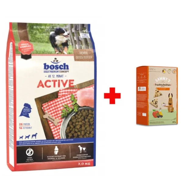 Сухий корм Bosch HPC Active, для собак, 3 кг, акція + 1 кг ласощів Sammy`s
