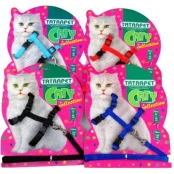 Набір шлея і повідець Caty для котів, блакитний, 1×25 см