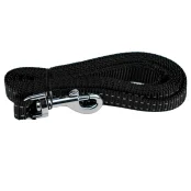 Поводок "Agility" для собак, нейлоновый, со светоотражающей нитью, 1.5 см, 150 см, черный