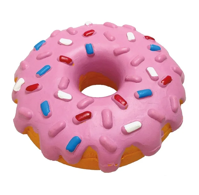 Іграшка Tatrapet Toys Fun для собак, пончик з пищалкою, латекс, 14 см, кольори в асортименті
