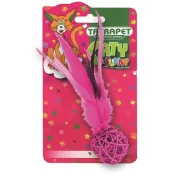Іграшка Tatrapet Caty funny для котів, кулька з пір’ям, 14×4.5 см