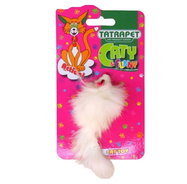 Іграшка Tatrapet Caty funny для котів, сіра мишка, плюш, 5 см