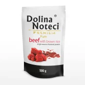 Вологий корм Dolina Noteci Premium Pure для собак з алергією, з яловичинаю та коричневим рисом, 500 г