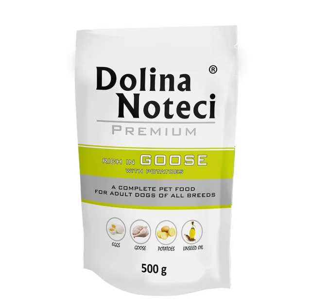 Вологий корм Dolina Noteci Premium для собак, з гускою та картоплею, 500 г