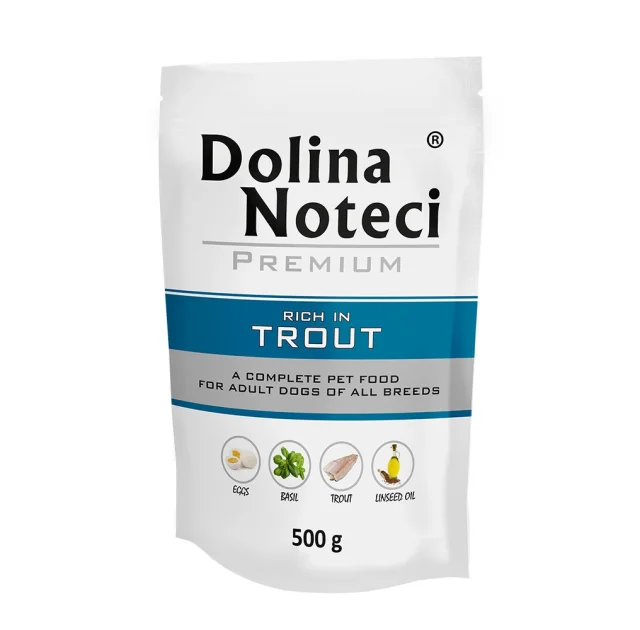 Вологий корм Dolina Noteci Premium для собак, з фореллю, 500 г