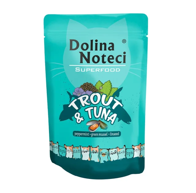Влажный корм Dolina Noteci Superfood для кошек, с форелью и тунцом, 85 г