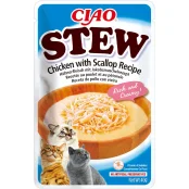 Вологий корм INABA "CIAO Stew" для котів, з тушкованою куркою та гребінцем, 40 г