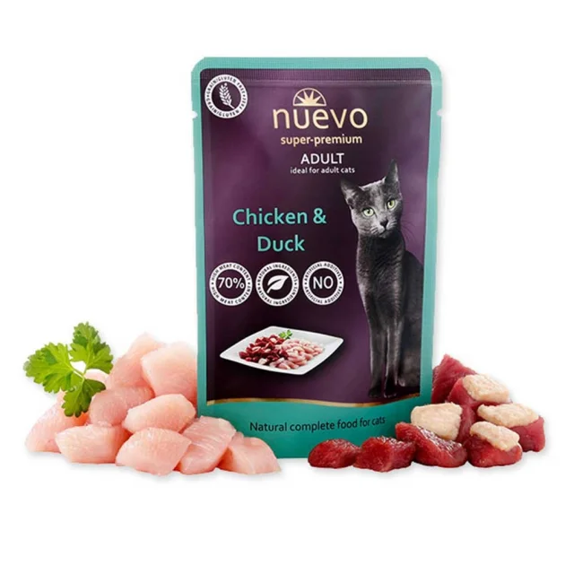 Влажный корм NUEVO ADULT для кошек, курица и утка, 85 г