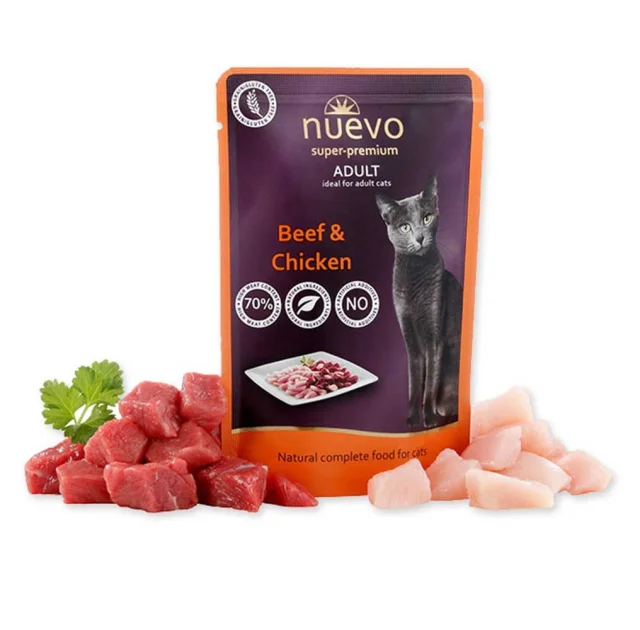 Влажный корм NUEVO ADULT для кошек, курица и говядина, 85 г