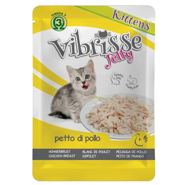 Влажный корм VIBRISSE JELLY для котят, куриная грудка в желе, 70 г