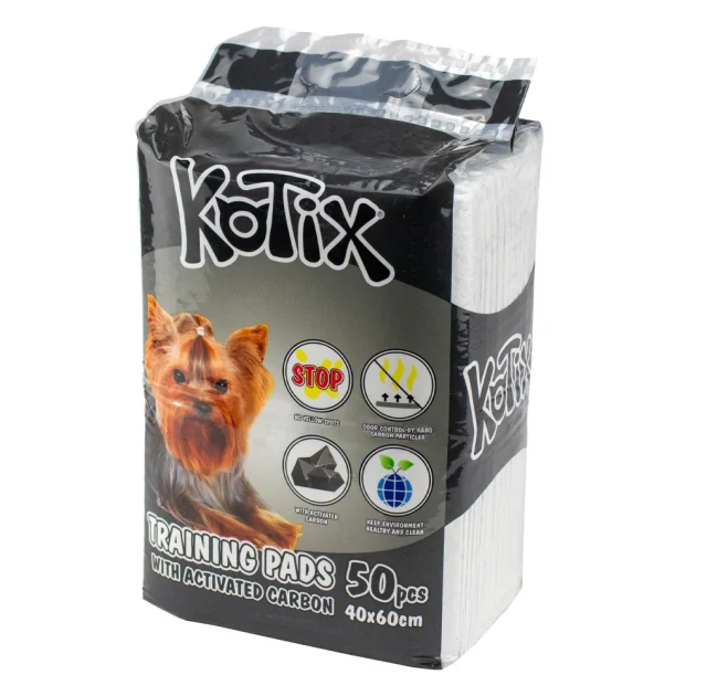 Пелюшки Kotix Premium для собак, з активованим вугіллям, 40×60 см, 50 шт
