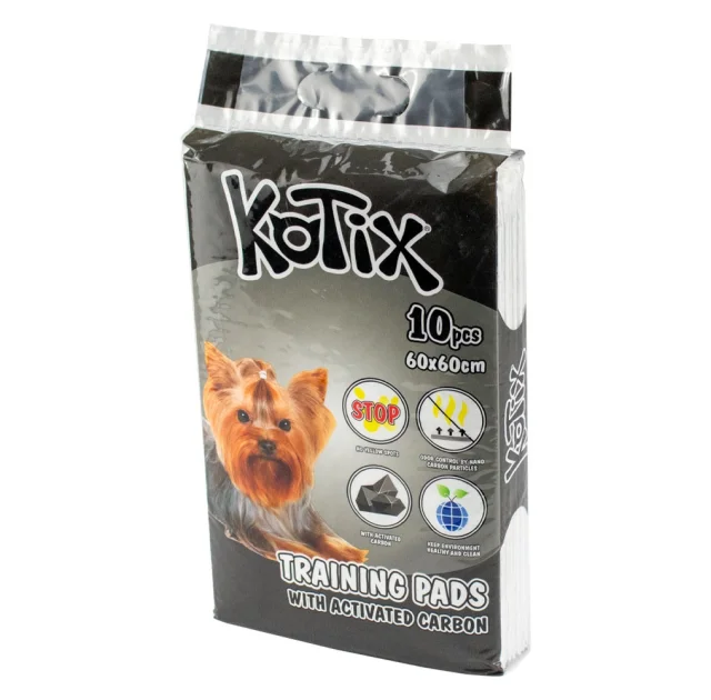Пелюшки Kotix Premium для собак, з активованим вугіллям, 60×60 см, 10 шт