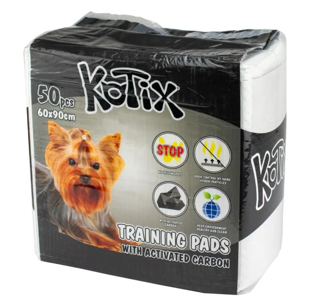 Пелюшки Kotix Premium для собак, з активованим вугіллям, 60×90 см, 50 шт