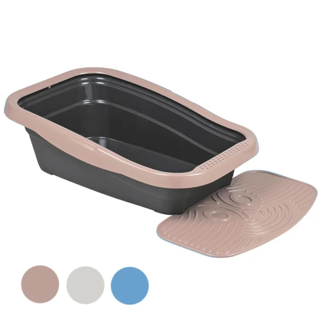 Туалет MDS NELLA KIT для котів, з рамкою і килимком, 58×37.5×18 см