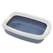 Туалет MDS BETA SMALL для котів, з рамкою, темно-синій, 43×31×12 см