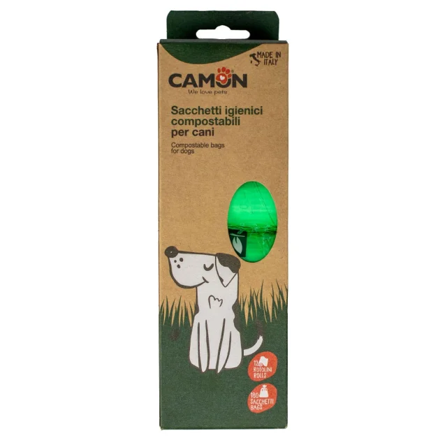 Пакеты Camon для собачьих фекалий, 12 шт×15 пак, биоразлагаемые
