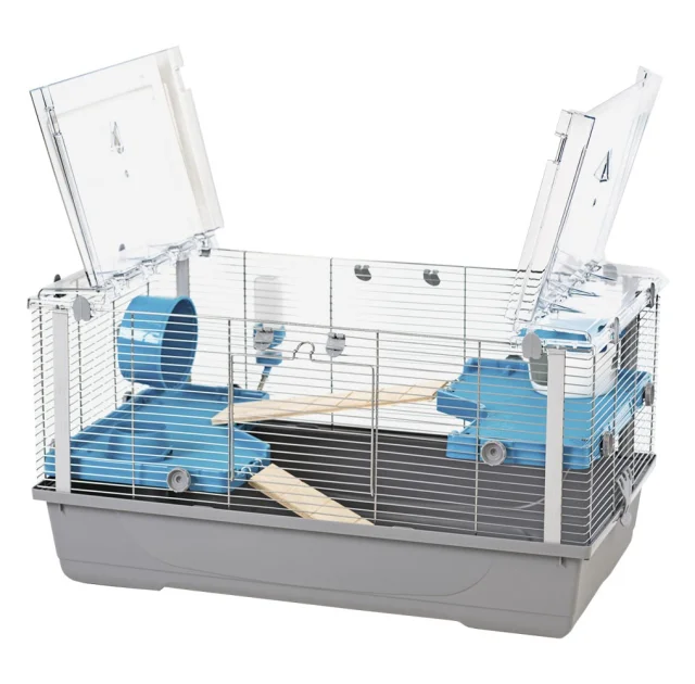 Клетка MPS EVA 22 GREY/CHROME для кроликов и морских свинок, серая, 79×45×42 см