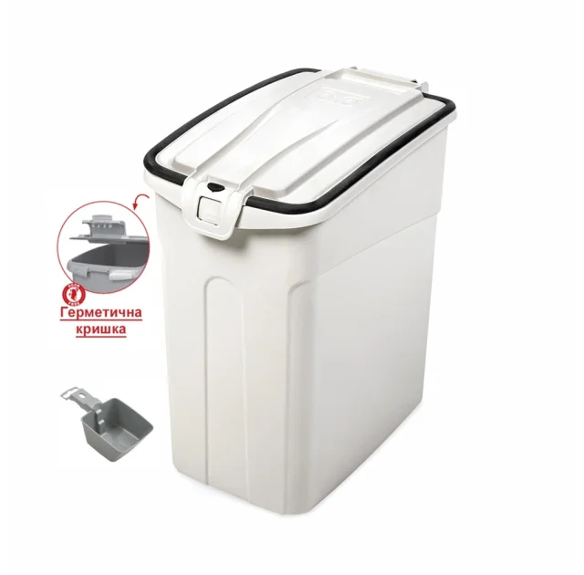 Контейнер для корму MPS ОТО FOOD CONTAINER M WHITE для собак та котів, M, 33 л, 26.5×42×46 см