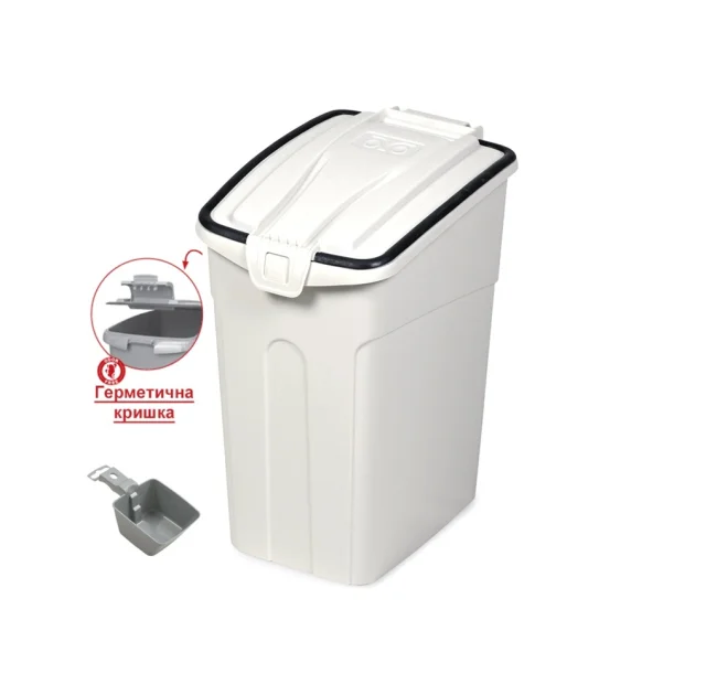 Контейнер для корму MPS ОТО FOOD CONTAINER S WHITE для собак та котів, S, 12 л, 31×19×35 см