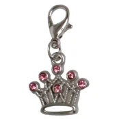 Підвіска Tatrapet Expert для собак, на комір, корона з рожевими камінцями, 3.7 см