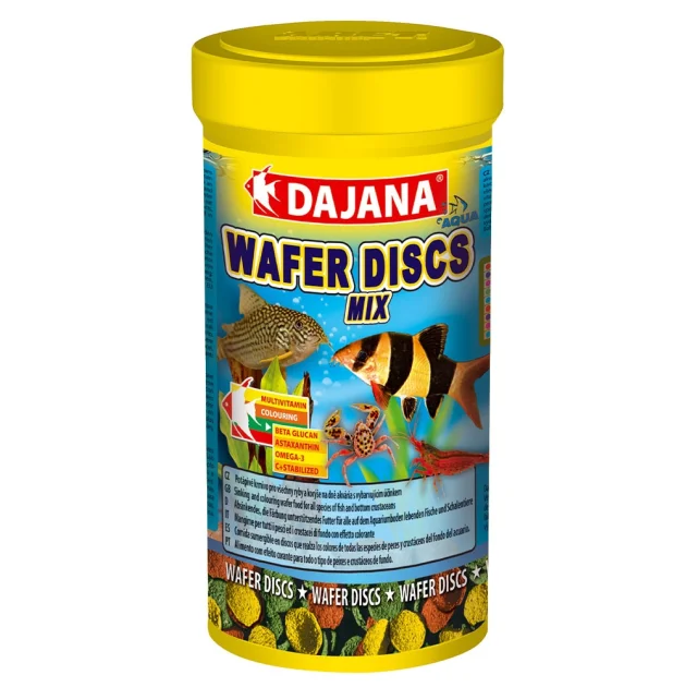 Корм Dajana WAFER DISCS mix для всіх видів кольорових донних риб, в чіпсах, 250 мл, 100 г