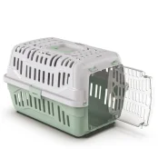 Переноска Georplast Spark для собак та котів, пластикова, зелена, 48.5×33.5×31 см