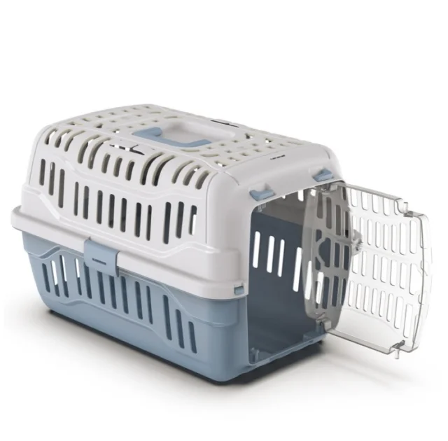 Переноска Georplast Spark для собак та котів, пластикова, блакитна, 48.5×33.5×31 см