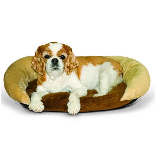 Лежак K&H Bolster самозігріваючий, для собак, коричневий, 43×35.5×5 см