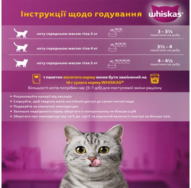 Влажный корм Whiskas Tasty Mix для кошек, ягненок с индейкой, 85 г
