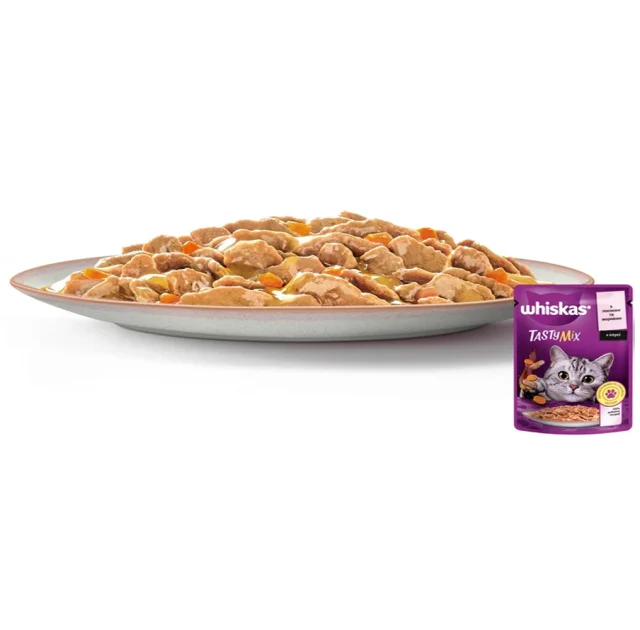 Влажный корм Whiskas Tasty Mix для кошек, лосось с морковью, 85 г