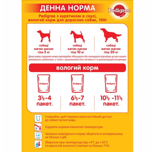 Влажный корм Pedigree для собак, курятина в соусе, 85 г