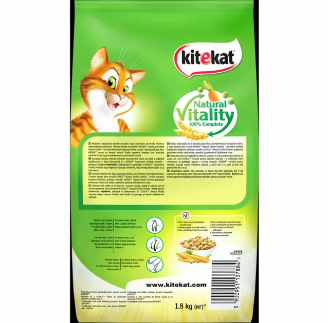 Сухий корм KiteKat для котів, курка з овочами, 1.8 кг