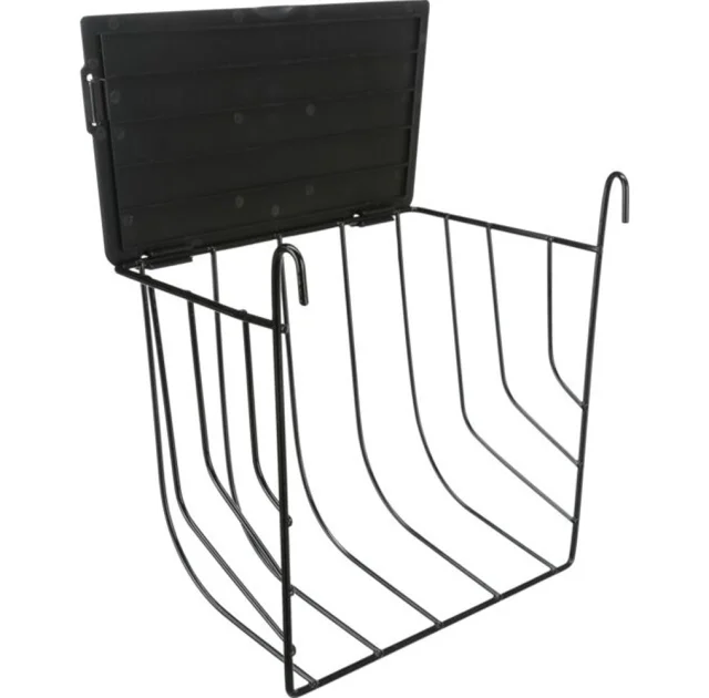 Забірник для сіна Trixie Hanging Hay Manger для гризунів, з кришкою, метал/пластик, 20×18×12 см, чорний