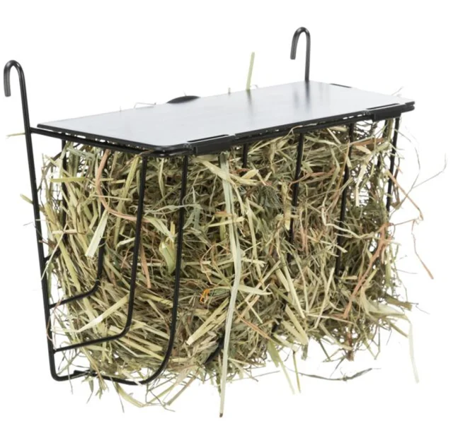 Забірник для сіна Trixie Hanging Hay Manger для гризунів, з кришкою, метал/пластик, 20×18×12 см, чорний