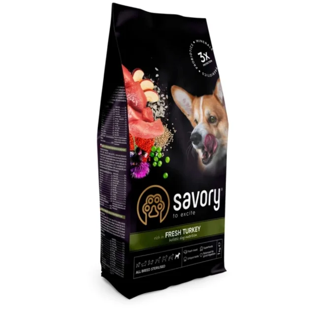 Сухий корм Savory Small Breed для собак малих порід, зі свіжим м’ясом індички та ягням, 1 кг + ласощі у подарунок