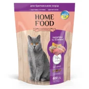 Сухий корм Home Food для дорослих котів породи Британська короткошерста, індичка і телятина, 400 г