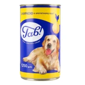 Вологий корм Гав для собак, курка в апетитному соусі, 1.25 кг