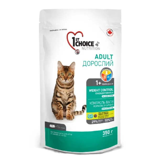 Сухой корм 1st Choice Weight Control Adult для кошек от 1 года склонных к полноте, 350 г