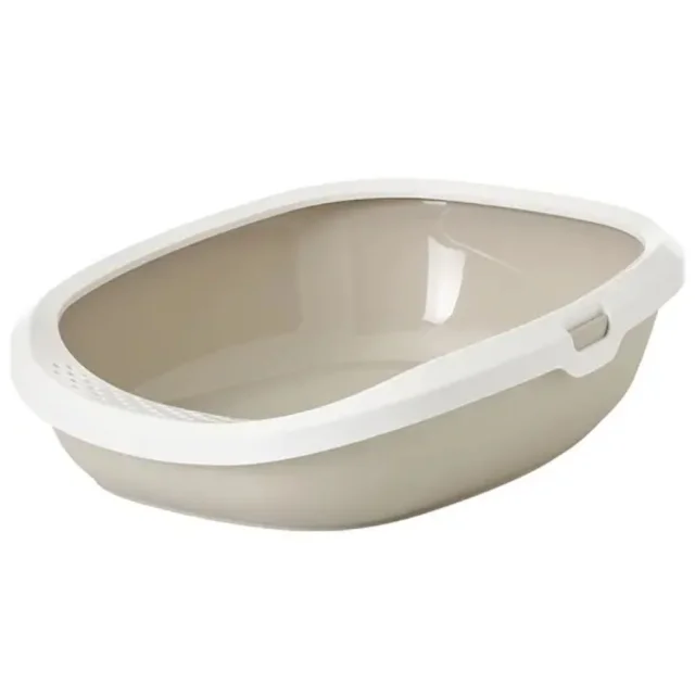 Туалет Savic Gizmo Large для кішок, з бортиком, білий мокко, 52 х 39,5 х 15 см