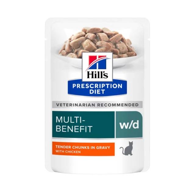 Влажный корм Hill's Prescription Diet w/d при сахарном диабете и для контроля веса, для кошек, с курицей, 85 г