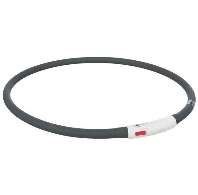 Светящийся ошейник Trixie USB Flash Light Ring для собак, силикон, размер XS-XL, 10 мм/70 см, чёрный/красный