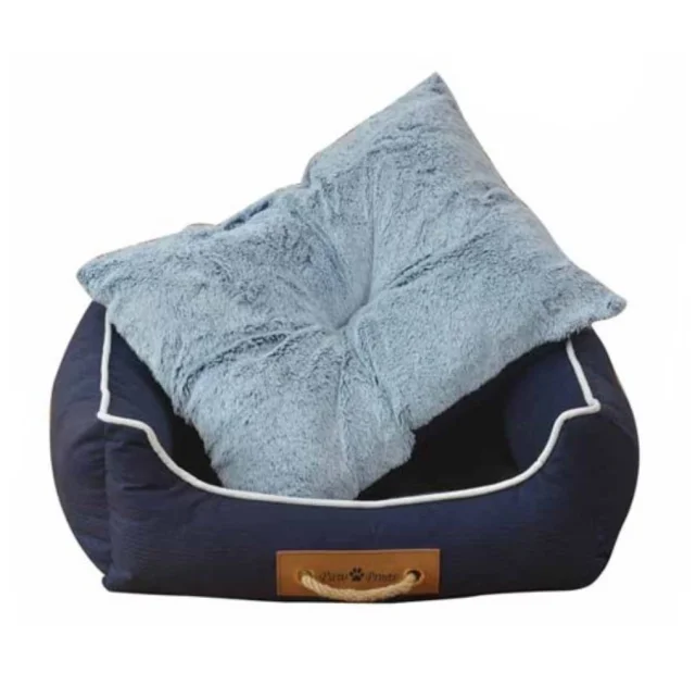 Лежак Animall Nena для собак і котів, з ручкою-мотузкою, розмір M, 52×41×16 см, темно-синій