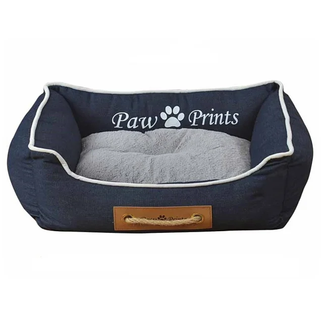 Лежак Animall Nena для собак и кошек, с ручкой-веревкой, размер M, 52×41×16 см, голубой