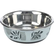 Миска Trixie Stainless Steel Bowl для собак, нержавіюча сталь, гумова кромка, 800 мл, 17 см, синьо-сірий