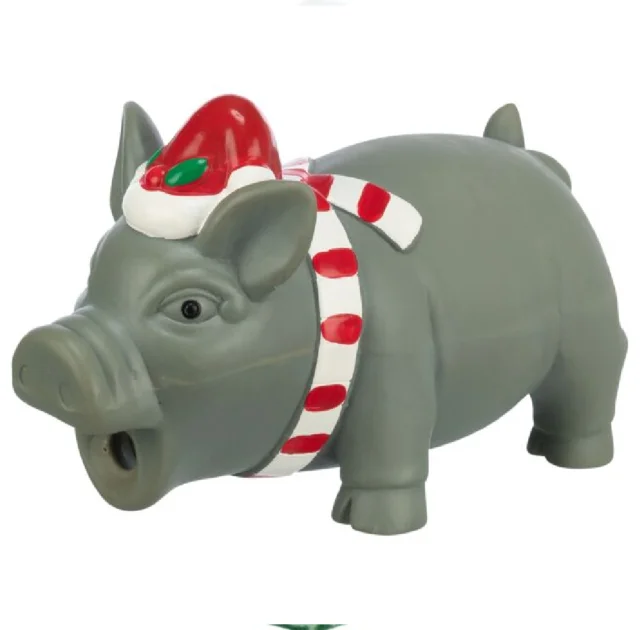 Іграшка Trixie Pig для собак, різдвяне порося, латекс, 16 см