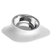 Миска на подставке AnimAll для собак и кошек, металл/пластик, 420 мл, белая