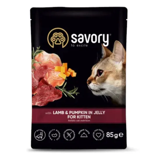 Вологий корм Savory Lamb&Pumpkin Jelly Kitten Cat для кошенят
