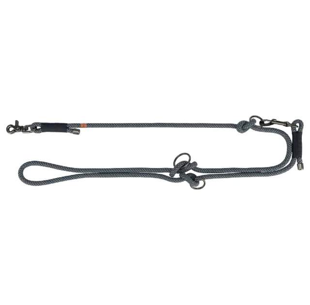Поводок Trixie Soft Rope для собак, регулируемый, размер S-XL, 2 м/10 мм, черный/серый