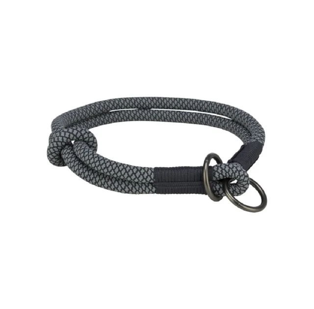 Ошейник-удавка Trixie Soft Rope для собак, размер XS-S, 30 см/10 мм, черный/серый